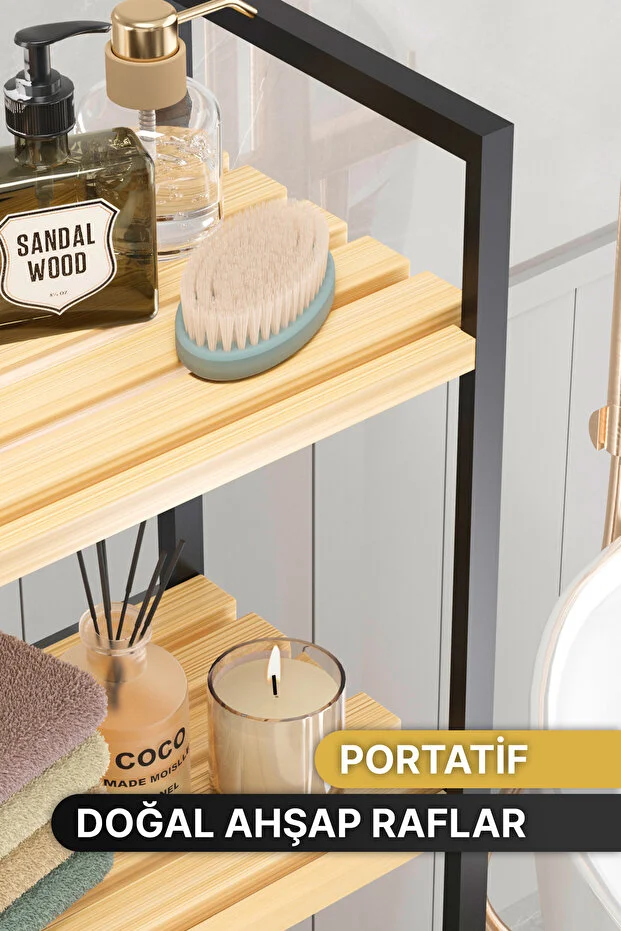 Banyo Düzenleyici Mutfak Rafı Banyo Dolabı Çok Amaçlı Dolap 4 Katlı Metal Mutfak Düzenleyici